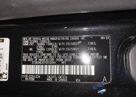 2023 Lexus Rx 500H F Sport из США, поврежденный, VIN 2T2BCMEA7PC010044